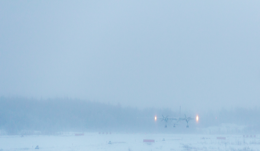 Посадка АН-24 на Соловках