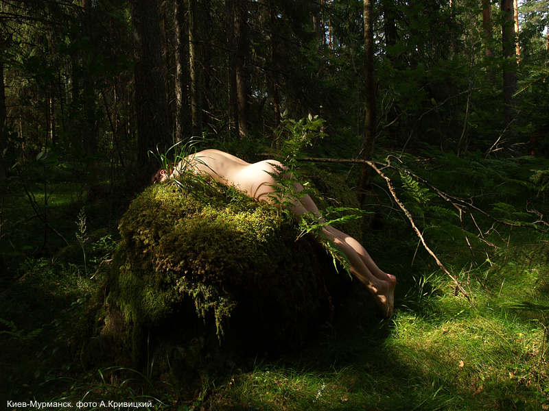 Girl in the forest, glade, fluoride theater, photo show, for