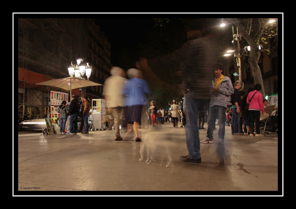 Barselona La Rambla night