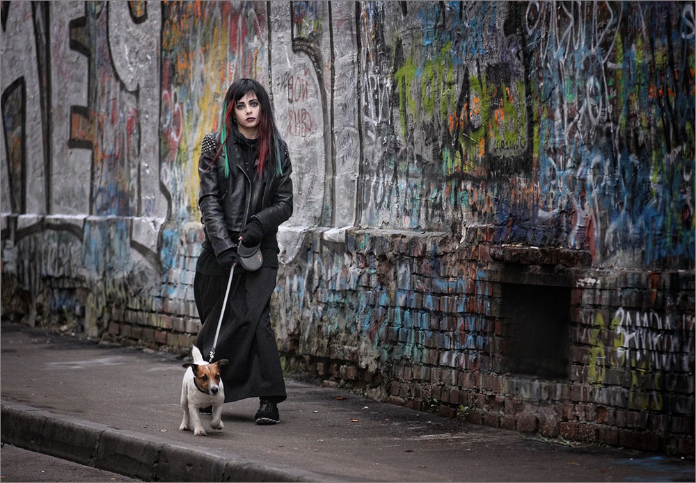 Girl and dog