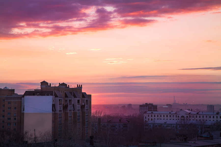 Город в закате