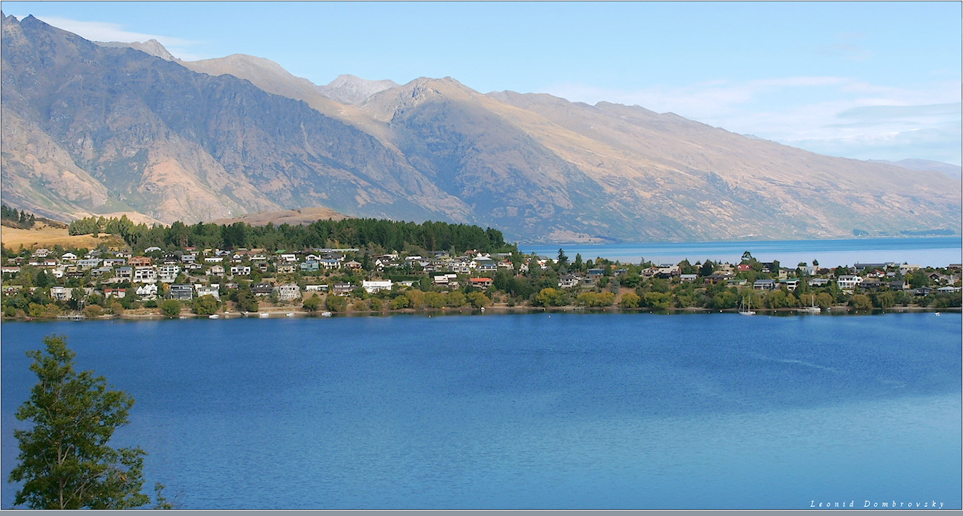 Вечерний вид на озеро Wakatipu