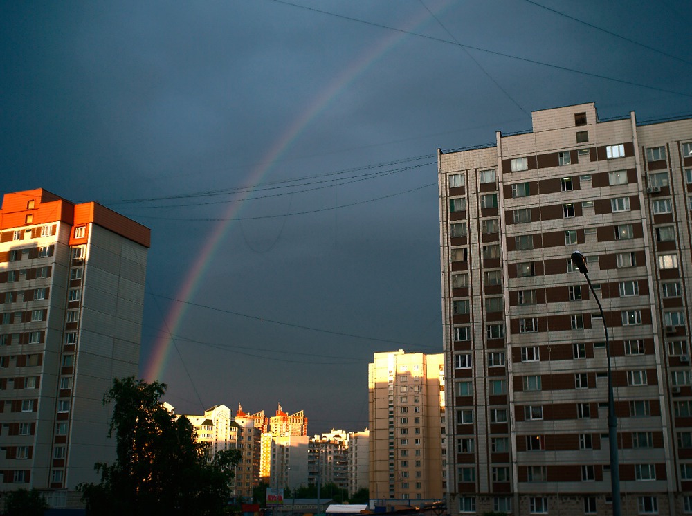 Радуга на закате.