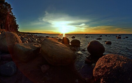 Закат на заливе