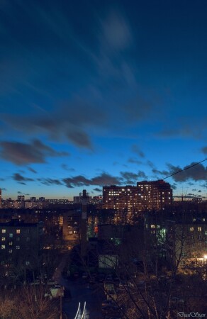 Закат в городе.