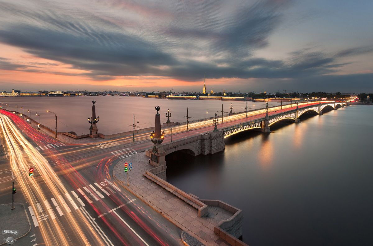 Троицкий мост, Нева, Петропавловская крепость