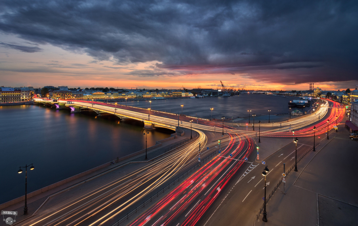 Благовещенский мост, площадь Трезини, Нева