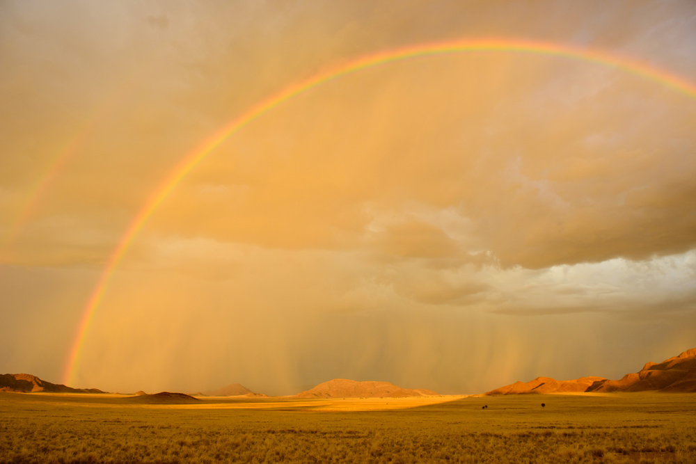 rainbow in desert