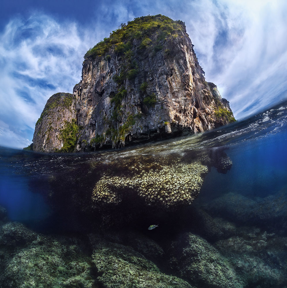 Thailand lone rock in the Andaman Sea