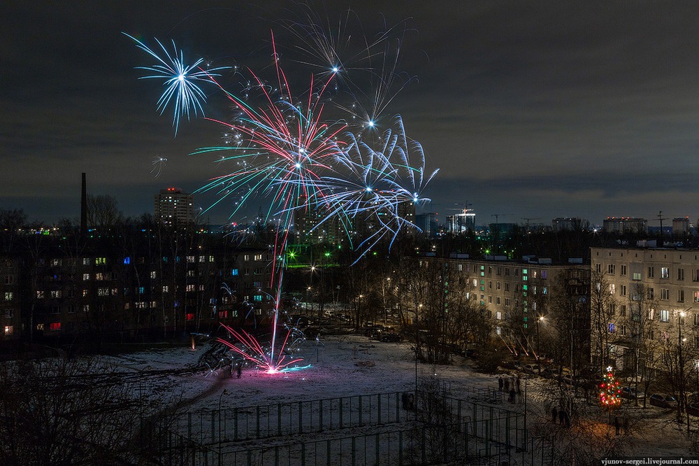 Салют на новый год 2014 в Хлебниково!