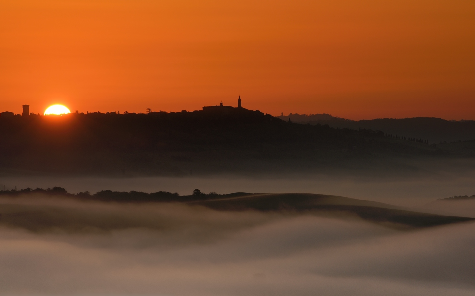 Sunrise over Pienza