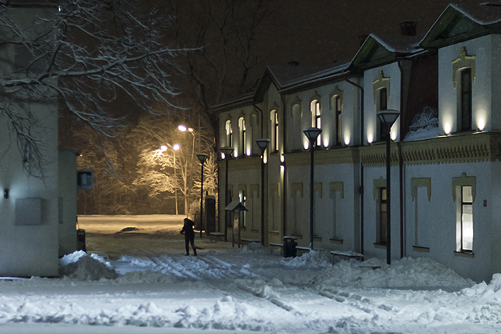 Январское утро маленкого городка.