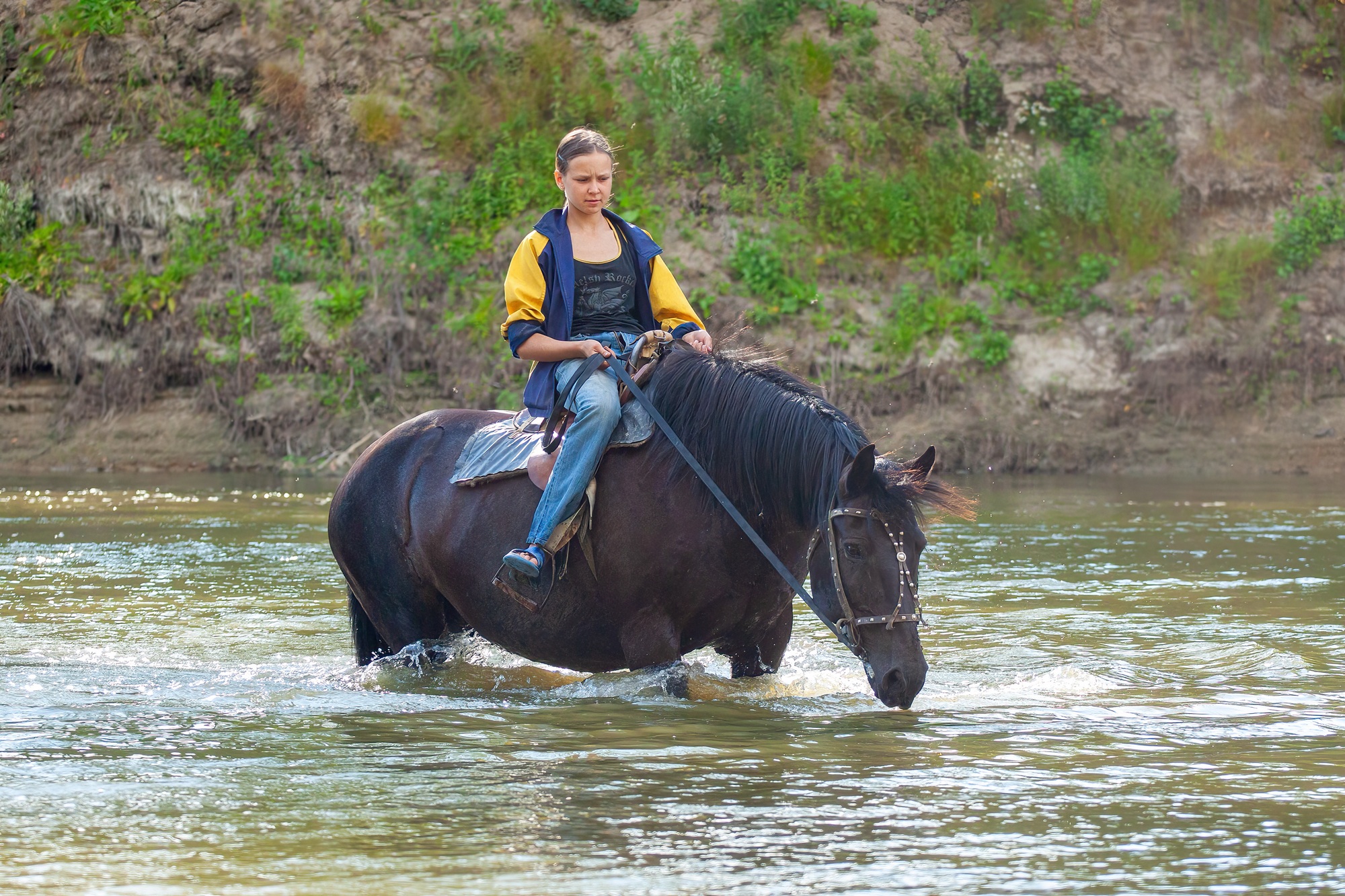 Каникулы в деревне. На водопое.