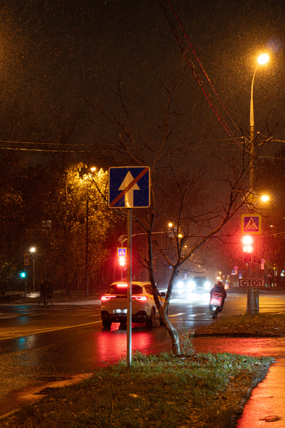 Снег и дождь в Москве