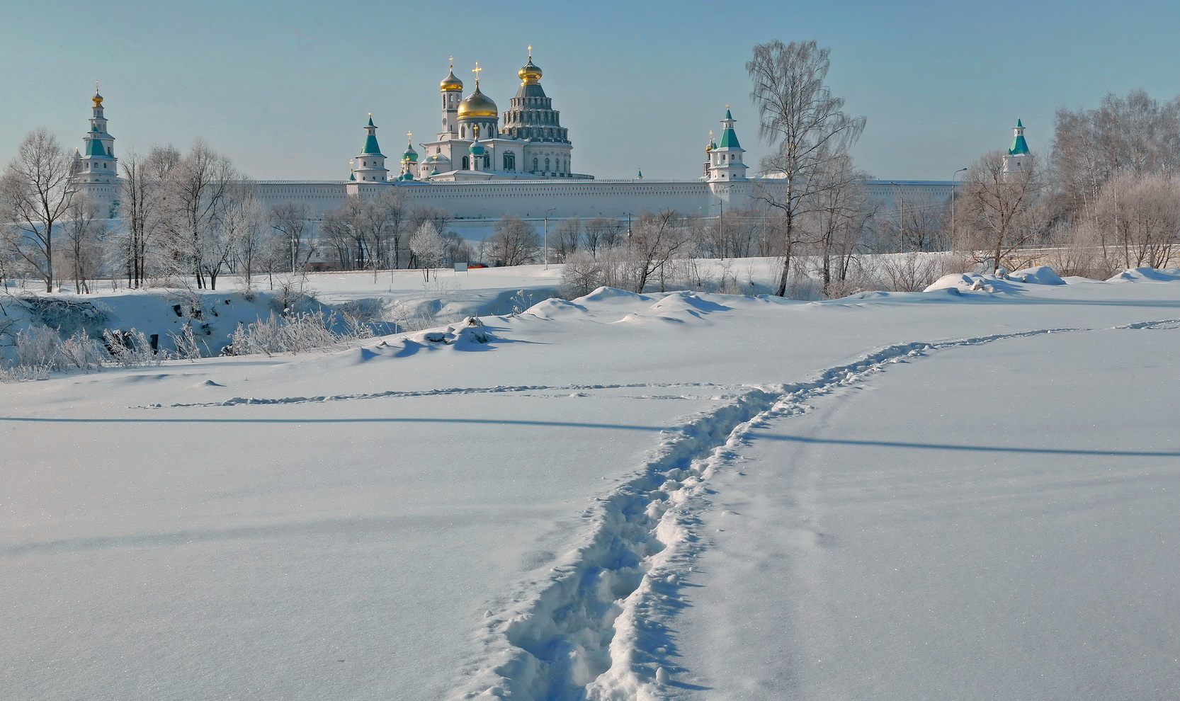 яркий снежный день