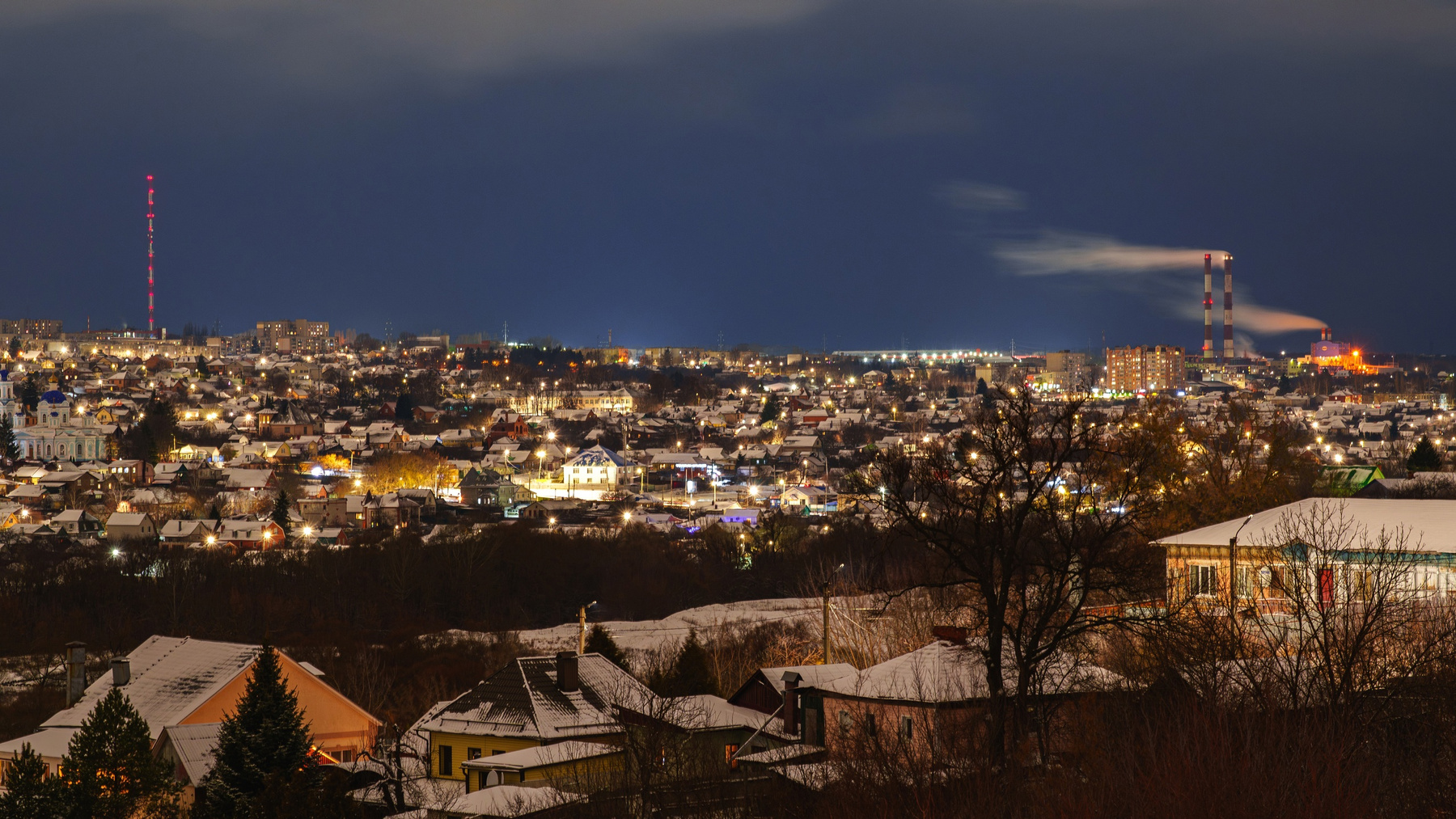 Вид на город вечером