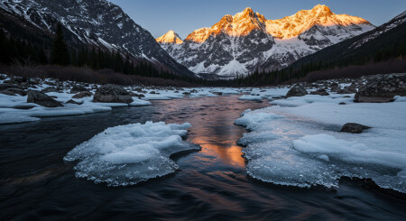 Золотой час в ледяной долине
