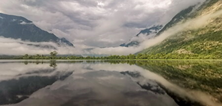 очень облачное утро