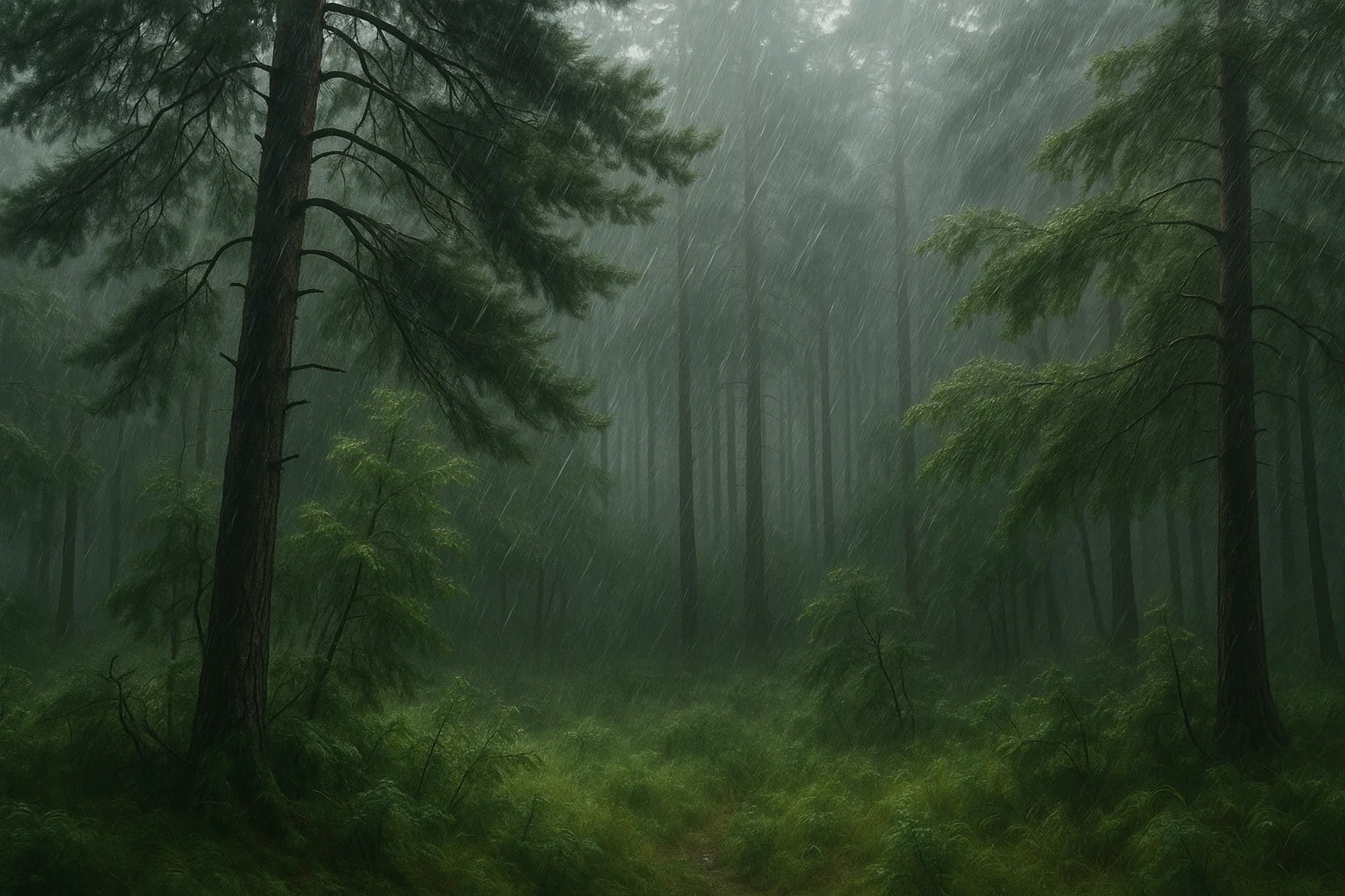 Дождь в лесу