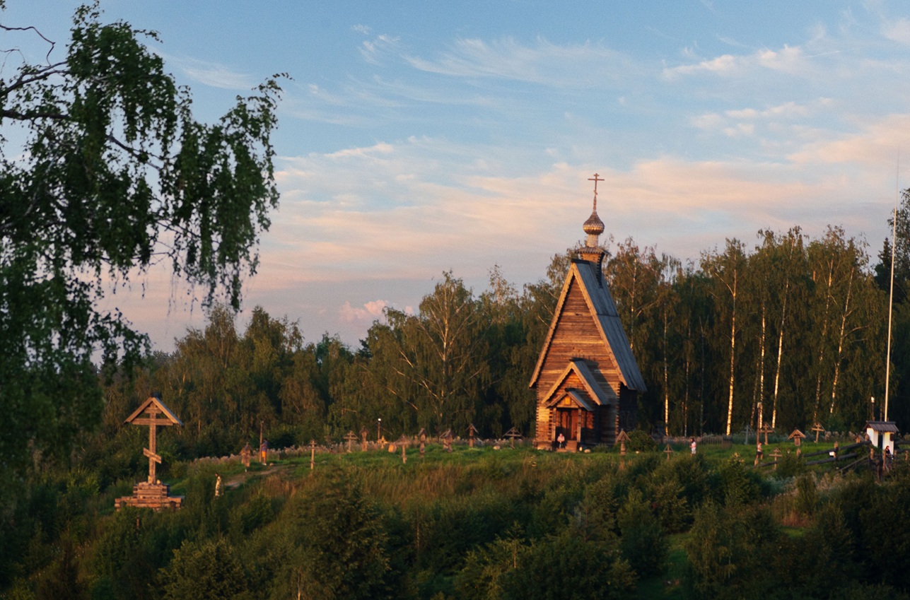 Воскресенская церковь, расположенная на горе Левитана в городе Плёс