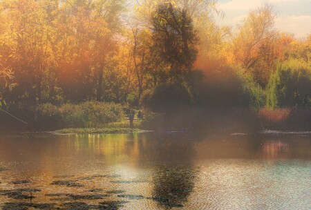 Осенний туман над озером...