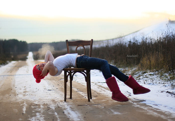 На морозе...