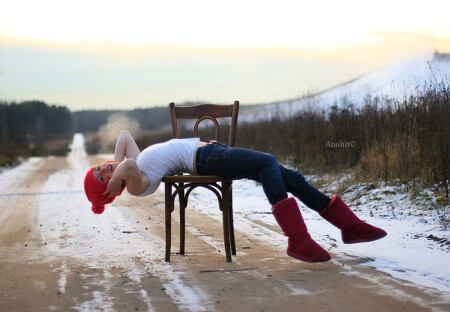 На морозе...