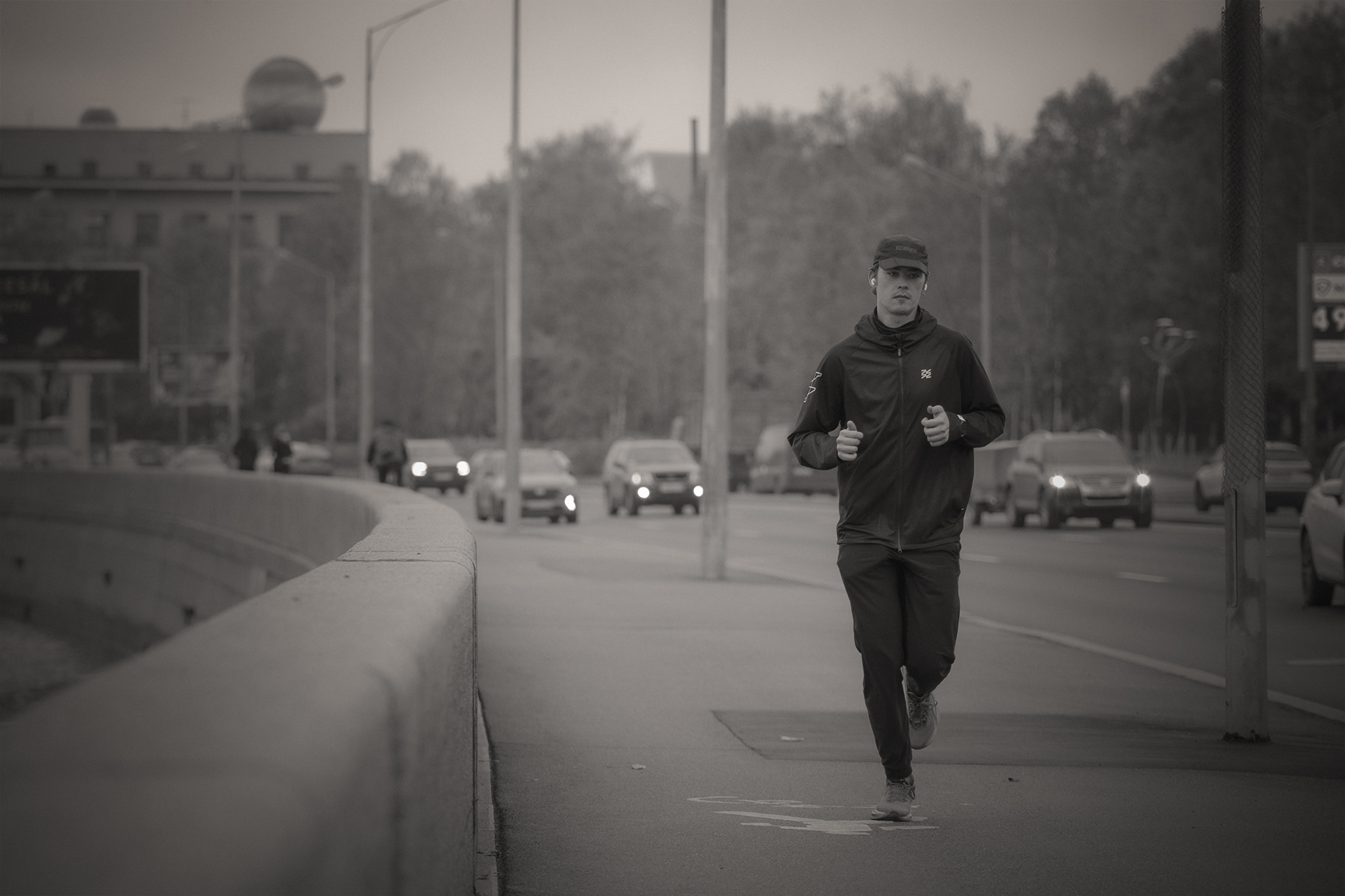 на пробежке