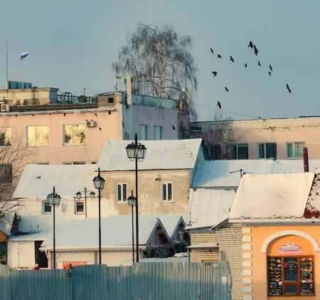 снежные крыши