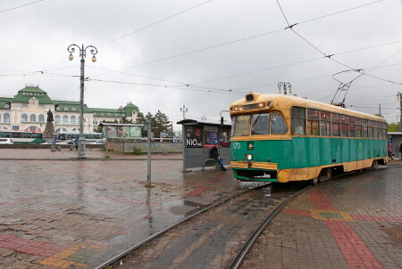 Раритетный трамвайный вагон