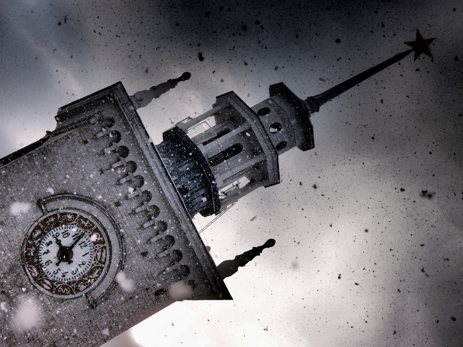 Зимний забег по пешеходному мосту. Симферополь