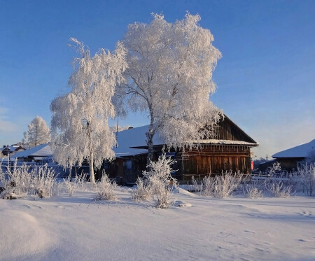 Морозное дыхание деревни...