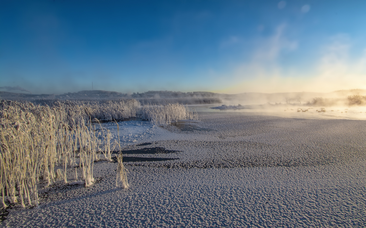 Мороз на озере 