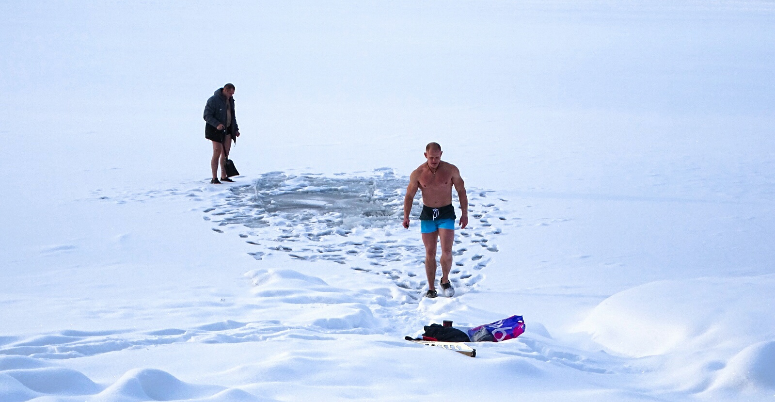 Моржи встречают Новый год.
