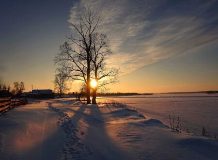 Зимний закат на Оби