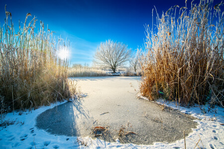  Зимний фотопейзаж у реки
