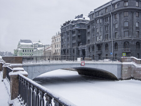 Вид на Кашин мост. Зима.