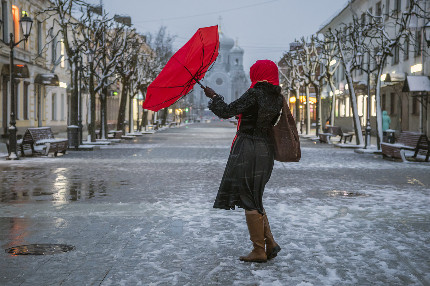 «Снежный апрель» раздел «Городской пейзаж». «»