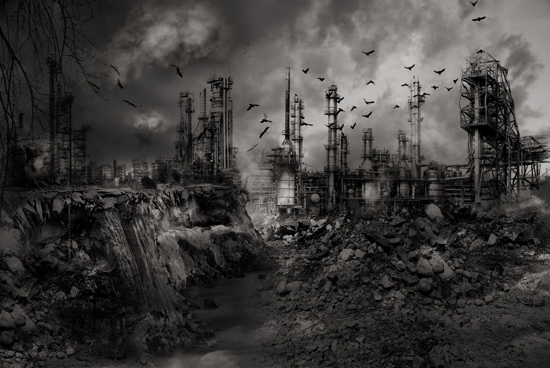 «Apocalypse» раздел «Цифра-монтаж». «Фон- небо в ч/б + 4-ре набора кистей»