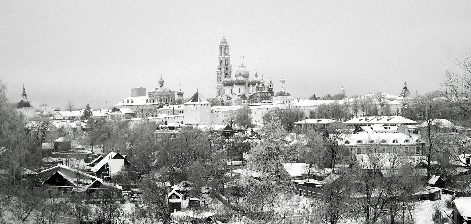 «Вид на Троице-Сергиеву лавру с железной дороги. 2013 год» раздел «Городской пейзаж». «Сейчас такого вида уже нет. На месте частных домов и хоз. построек расположился жилой комплекс, отгородившийся от железной дороги шумозащитными экранами»