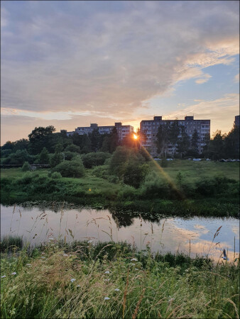 Закат в городе