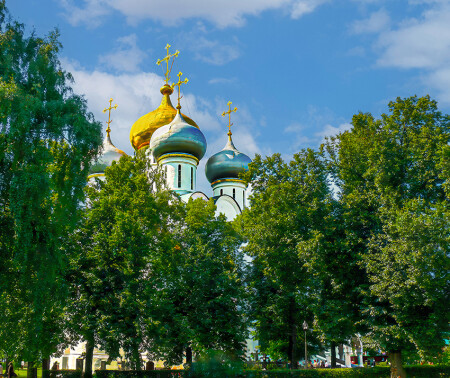 Купола Смоленского собора Новодевичьего монастыря