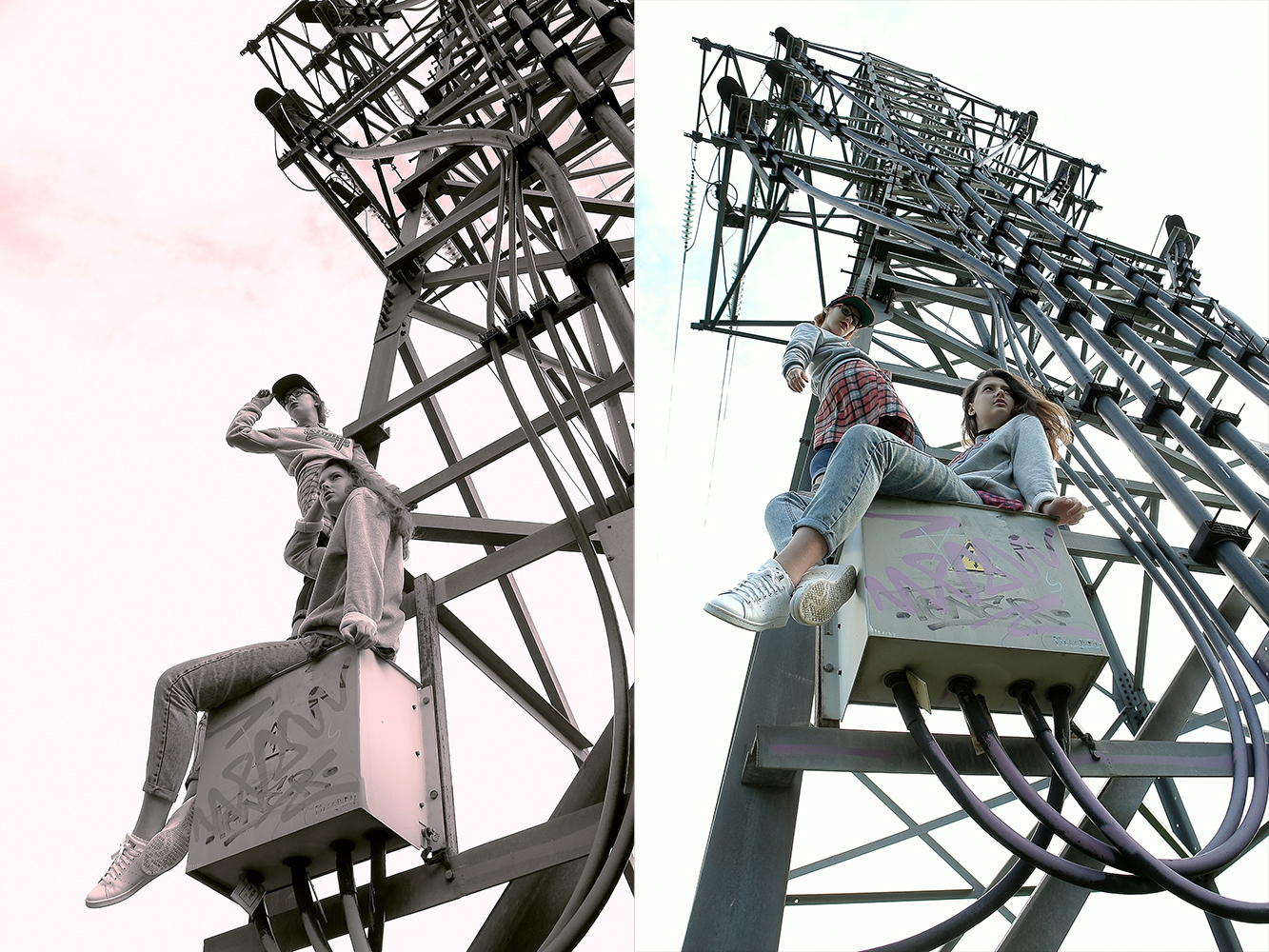 «Покорительницы высот» раздел «Индастриал». «Models: Анастасия и АлександраС.-Пб., сад КирьяновоDatе: 9 июля 2016 г. Plein air painting»